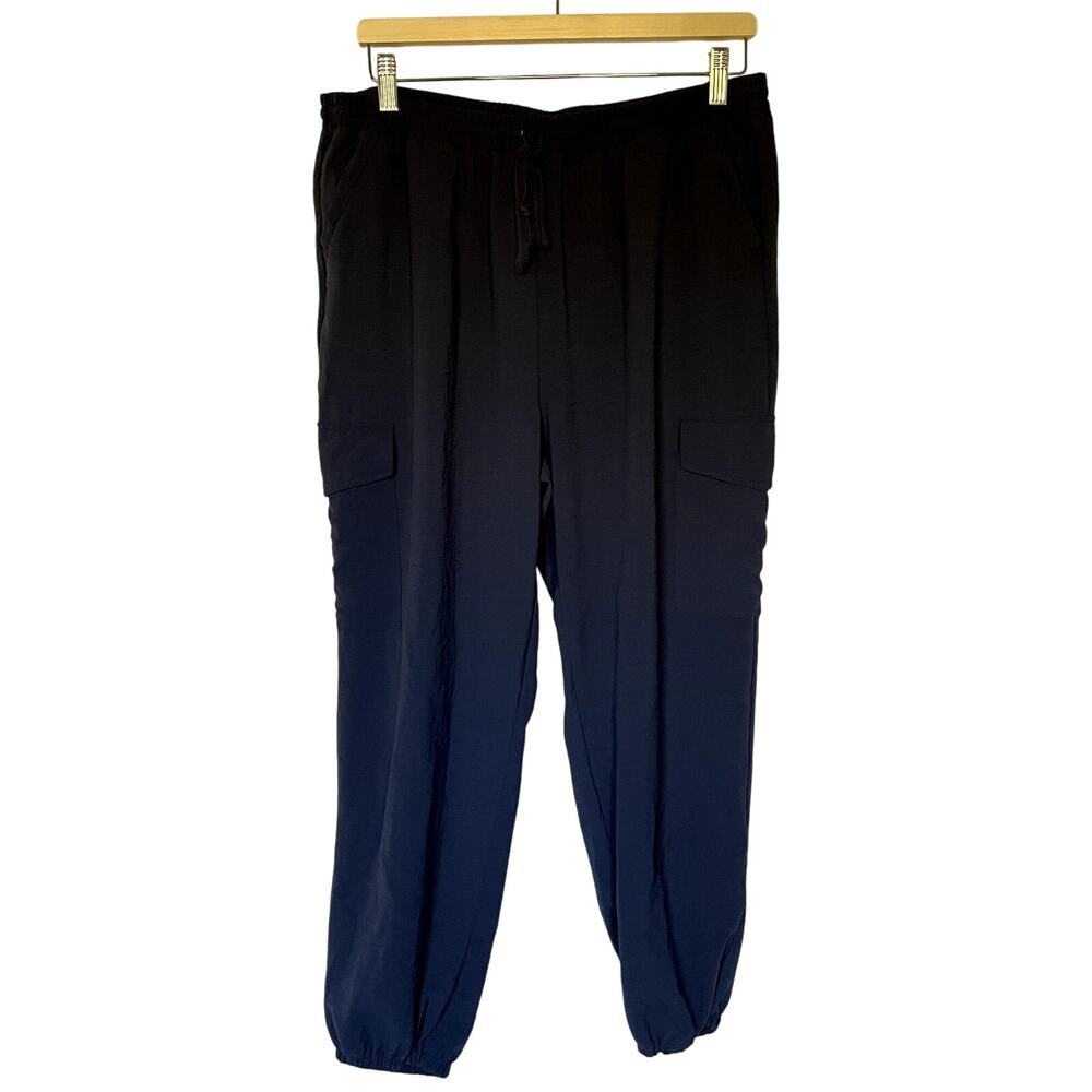 Adyson Parker women's size large blue drawstring pants pockets casual comfort